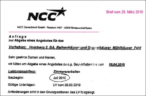 NCC Angebotsanfrage